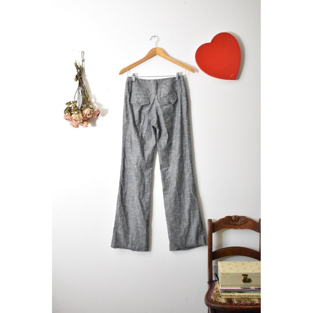 IZ Byer Gray Wide Leg‎ Trousers High Waist Button Front Pants Size 3 - Picture 5 of 8